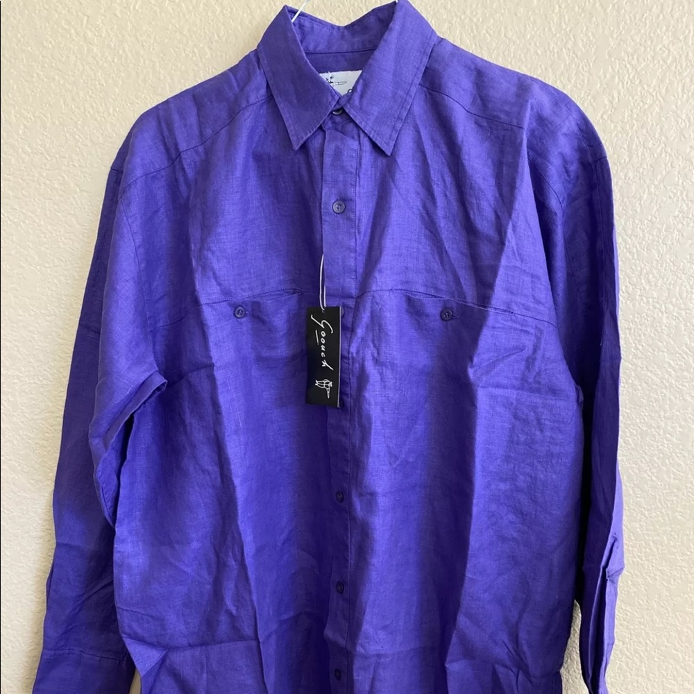 Goouch Men’s Button Up Long Sleeve Shirt - Picture 1 of 5